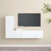 Image de Ensemble De Meubles Tv 3 Pcs Blanc Bois D'ingénierie Vidaxl