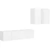Image de Ensemble De Meubles Tv 4 Pcs Blanc Bois D'ingénierie Vidaxl