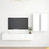Image de vidaXL Ensemble de meubles TV 4 pcs Blanc Aggloméré