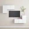 Image de Ensemble De Meubles Tv 4 Pcs Blanc Bois D'ingénierie Vidaxl