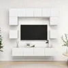 Image de Ensemble De Meubles Tv 8 Pcs Blanc Bois D'ingénierie Vidaxl