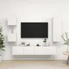 Image de Ensemble De Meubles Tv 5 Pcs Blanc Bois D'ingénierie Vidaxl