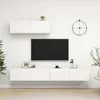 Image de Meubles Tv 3 Pcs Blanc Bois D'ingénierie Vidaxl