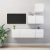 Image de Ensemble De Meubles Tv 4 Pcs Blanc Bois D'ingénierie Vidaxl