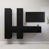 Image de Ensemble De Meubles Tv 7 Pcs Noir Bois D'ingénierie Vidaxl