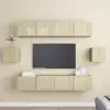 Image de Ensemble De Meubles Tv 6 Pcs Chêne Sonoma Bois D'ingénierie Vidaxl