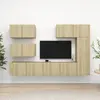 Image de Ensemble De Meuble Tv 6 Pcs Chêne Sonoma Bois D'ingénierie Vidaxl