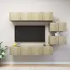 Image de Ensemble De Meuble Tv 6 Pcs Chêne Sonoma Bois D'ingénierie Vidaxl