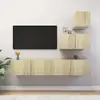 Image de Ensemble De Meuble Tv 4 Pcs Chêne Sonoma Bois D'ingénierie Vidaxl