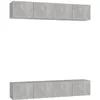 Image de Meubles Tv 4 Pcs Gris Béton 80x30x30 Cm Bois D'ingénierie Vidaxl