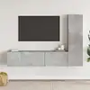 Image de Ensemble De Meubles Tv 3 Pcs Gris Béton Bois D'ingénierie Vidaxl
