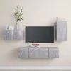 Image de Ensemble De Meubles Tv 4 Pcs Gris Béton Bois D'ingénierie Vidaxl