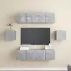 Image de Ensemble De Meubles Tv 6 Pcs Gris Béton Bois D'ingénierie Vidaxl