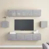 Image de Ensemble De Meubles Tv 6 Pcs Gris Béton Bois D'ingénierie Vidaxl