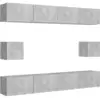 Image de Ensemble De Meubles Tv 6 Pcs Gris Béton Bois D'ingénierie Vidaxl