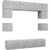 Image de Ensemble De Meubles Tv 8 Pcs Gris Béton Bois D'ingénierie Vidaxl