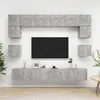 Image de Ensemble De Meubles Tv 8 Pcs Gris Béton Bois D'ingénierie Vidaxl