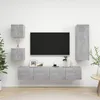 Image de vidaXL Ensemble de meuble TV 5 pcs Gris béton Aggloméré