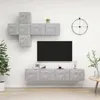 Image de Ensemble De Meuble Tv 7 Pcs Gris Béton Bois D'ingénierie Vidaxl