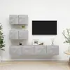 Image de Ensemble De Meubles Tv 4 Pcs Gris Béton Bois D'ingénierie Vidaxl