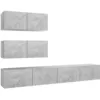 Image de Ensemble De Meubles Tv 4 Pcs Gris Béton Bois D'ingénierie Vidaxl
