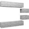 Image de Ensemble De Meubles Tv 6 Pcs Gris Béton Bois D'ingénierie Vidaxl