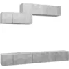 Image de Ensemble De Meubles Tv 6 Pcs Gris Béton Bois D'ingénierie Vidaxl