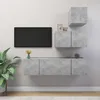 Image de Ensemble De Meubles Tv 4 Pcs Gris Béton Bois D'ingénierie Vidaxl