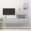 Image de Ensemble De Meubles Tv 4 Pcs Gris Béton Bois D'ingénierie Vidaxl