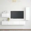 Image de Ensemble De Meuble Tv 4 Pcs Blanc Brillant Bois D'ingénierie Vidaxl