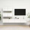 Image de Ensemble De Meubles Tv 4 Pcs Blanc Brillant Bois D'ingénierie Vidaxl
