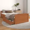 Image de Cadre De Lit Sans Matelas Marron Miel Bois Pin Massif 90x200 Cm Vidaxl
