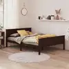 Image de Cadre De Lit Sans Matelas Marron Foncé Pin Massif 160x200 Cm Vidaxl