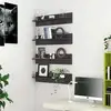 Image de Étagères Murales 4 Pcs Gris Brillant Bois D'ingénierie Vidaxl