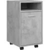 Image de Armoire Latérale Et Roues Gris Béton 33x38x60cm Bois Ingénierie Vidaxl