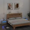 Image de Tables De Chevet 2 Pcs Avec Led Gris Béton 60x35x40 Cm Vidaxl