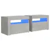 Image de Vidaxl tables de chevet 2 pcs avec led gris béton 60x35x40 cm
