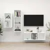 Image de Ensemble De Meuble Tv 3 Pcs Blanc Bois D'ingénierie Vidaxl