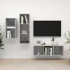 Image de Ensemble De Meuble Tv 3 Pcs Gris Béton Bois D'ingénierie Vidaxl