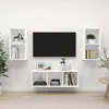 Image de Ensemble De Meuble Tv 3 Pcs Blanc Bois D'ingénierie Vidaxl