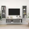 Image de Ensemble De Meuble Tv 3 Pcs Gris Béton Bois D'ingénierie Vidaxl
