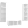 Image de Ensemble De Meuble Tv 3 Pcs Blanc Bois D'ingénierie Vidaxl
