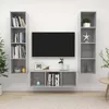 Image de Ensemble De Meuble Tv 3 Pcs Gris Béton Bois D'ingénierie Vidaxl