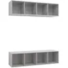 Image de Meubles Tv Muraux 2 Pcs Gris Béton Bois D'ingénierie Vidaxl