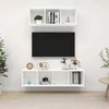 Image de Ensemble De Meuble Tv 2 Pcs Blanc Bois D'ingénierie Vidaxl