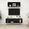 Image de Ensemble De Meubles Tv 2 Pcs Noir Brillant Bois D'ingénierie Vidaxl