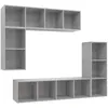 Image de Ensemble De Meubles Tv 4 Pcs Gris Béton Bois D'ingénierie Vidaxl