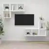 Image de Meubles Tv Muraux 4 Pcs Blanc Bois D'ingénierie Vidaxl