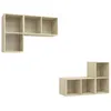 Image de Meubles Tv Muraux 4 Pcs Chêne Sonoma Bois D'ingénierie Vidaxl
