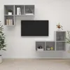 Image de vidaXL Meubles TV muraux 4 pcs Gris béton Aggloméré